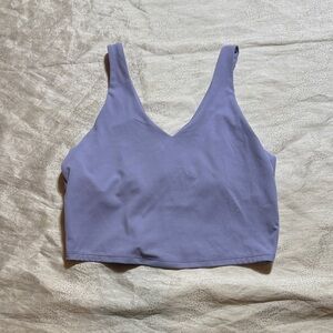 All the motion Lavender V-Neck Crop Top for womenfolk size M
